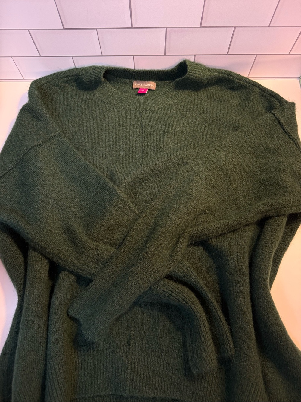 Vince Camuto Dark Green Crewneck Sweater